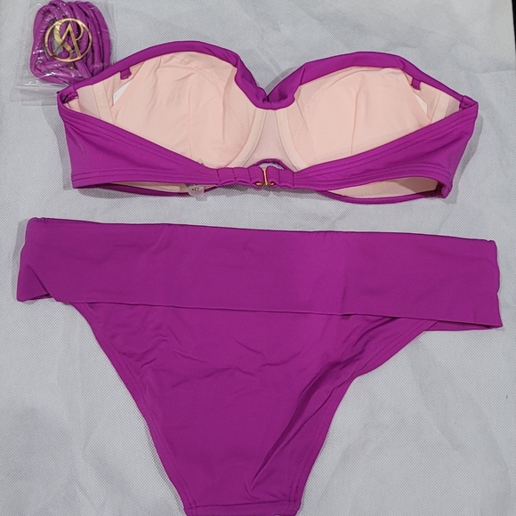 Victoria's Secret Beautifyl Purple Violet Bandeau / Convertible Bikini Swim Set - Picture 6 of 7